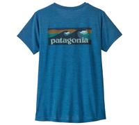 Patagonia - Women's Cap Cool Daily Shirt Boardshort Logo - T-shirt technique - S - aquatic blue / light aquatic blue x-dye