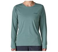 Patagonia - T-shirt de randonnée léger à manches longues - W's L/S Cap Cool Daily Shirt Boardshort Logo Blue Sage Light X-Dye pour Femme - Taille S - Bleu S