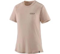 Patagonia - T-shirt de randonnée technique et respirant en laine de mérinos - W's Cap Cool Merino Blend Graphic Shirt Heritage Header Shroom Taupe Beige S