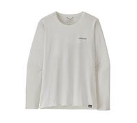 Patagonia W's L/S Cap Cool Daily Graphic Shirt-Waters Tops, Boardshort Logo Light Plume Grey : Blanc, M Femme