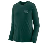 Patagonia - W's Long-Sleeved Capilene Cool Merino Graphic Shirt Fitz Roy Strata: Cascade Green - L - Tee-shirt de rando