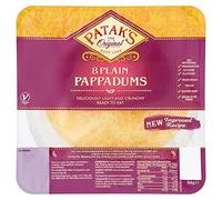 Pataks Lot de 8 pappadums prêts à manger