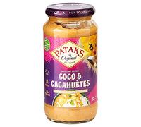 Patak's Sauce Coco et Cacahuètes - Sauce Curry Indienne à la Crème de Coco, aux Cacahuètes et à la Cardamome - Prête à l’Emploi - Format Familial - 450 g
