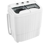 Pataku Machine à laver portable, 8 kg, mini laveuse et sèche-linge, lave-linge à double cuve avec cycle d'essorage, fonction de trempage, idéal pour appartement, dortoirs, camping-cars, camping, gris