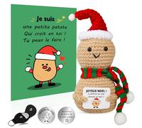 Patate de Joie de Noël 2025 - Poupées de Pomme de Terre en Français avec Câlin Porte Bonheur et Carte - Surprises & Deco Fete - Idée Cadeau Noël Originale et Positive pour Homme Femme Collègue (B)