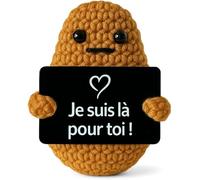 Patate Laine Positive Personnalisable - Une patate Je Crois en toi Offerte dans Chaque Commande - Patate au Crochet gravée en France - Cadeau de Noel Incroyable (Je suis là pour toi)