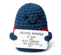 Patate Pompier© | Figurine Peluche Soldat du Feu | Idée Cadeau Secouriste SAMU | Objet Déco Brigade Caserne | Mascotte Sécurité Civile Service Incendie | Merci Urgentiste | Fête Surprise