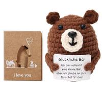 patate positive carte merci maitresse 3pcs Poupée Soutien Émotionnel Faite À Main Au Crochet,Mini Figurines en Peluche,Pocket Hug Ours Heureux pour Fille, Soeur, Amie, Petit Ami, Homme, Collègue