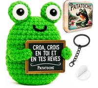 Patatoche® - Cadeau Original & Inspirant | Grenouille Positive en Français | Idée Drôle Fête | Anniversaire Homme Femme Couple Collègue | Objet de Bureau | Humour & Motivation