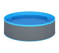 Pataugeoire 350 x 90 cm - Gris - Paroi en acier avec revêtement en PVC bleu - Capacité de 7200 l - Piscine de jardin pour l'été - Piscine familiale pour le bain et la natation