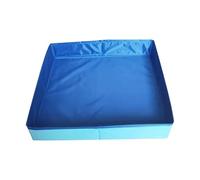 Pataugeoire pliable pour chien - Piscine pour chiot avec PVC - Base antidérapante - Forme carrée - Non gonflable - Gain de place - Pour chats et autres animaux d'intérieur