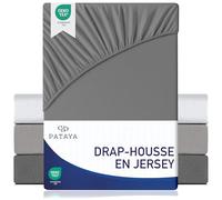PATAYA Drap Housse 180x200 cm - Coton Mélangé et Microfibre Ultra Douce Oeko-Tex, Bonnet Jusqu’à 25 cm, Drap-Housse Premium pour Matelas Épais Boxspring - Anthracite 180 x 200
