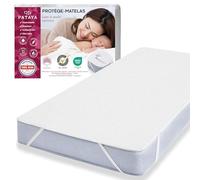 PATAYA Protège Matelas 70 x 140 cm Imperméable - Alèse Coton Oeko-Tex Certifié Respirant Bébé et Adulte Incontinence Drap Housse Anti-Acarien Lavable Hypoallergénique avec 4 Coins Élastiques 70x140