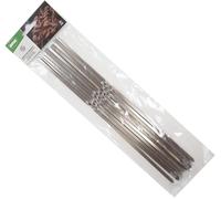 PATB-- 10 brochettes métalliques pour barbecue Fireplus - Brochettes en acier inoxydable - Bâtons en métal réutilisables - Longueur : 40 cm