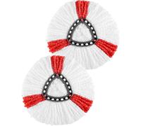 Patb-2 Pcs Serpillère Pour Têtes De Balai Compatible Avec Vileda Turbo Easywring And Clean - Recharge Serpillière Seule En Microfibre À Franges Pour Vileda Facile&clean Turbo