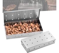 PATB-2 Pièces Boîte de Fumage: Boîte à Fumoir, Grande Capacité Fumé Boîte, Réseau de Trous Uniforme, Inoxydable Boîte de Fumage Comme Boîte de Fumage Barbecue à Gaz ou Boîte de Fumage, 22x9.6x4.3cm