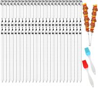 PATB-24 Pièces Brochettes Pour Barbecue,Brochettes De Barbecue,Bbq Brochettes,Brochettes De Légumes,Brochettes En Acier Inoxydable,Brochette Réutilisables Pour Barbecue,Viande,Légumes