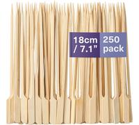 PATB-250 Piques à Brochettes en Bois pour Barbecues & Apéritifs, 18cm - Fêtes, Anniversaires, Mariages, Pique-niques - Solide & Pratique