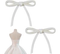 Patb-2pcs Rechange Pour Robe De Mariée Fermeture Éclair Réglable Attache Au Dos Bretelles À Lacets Rallonge Ruban De Satin Cordon De Robe Kit De Boucles Pour Sangle De Robe De Bal Beige