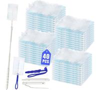 Patb-42 Pièces Plumeau Poussiere Recharge Kit Compatible Avec Swiffer Plumeau Poussiere, Duster Kit Avec 1 Guidon Long Et 1 Guidon Court, Recharges Plumeau Duster, Pour Cheveux, Poussière, Saleté