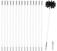 PATB-6m Kit de Ramonage Poêle Pellet Réglable Brosse Nettoyage de Cheminée 100mm Conduits 15 Cannes de Ramonage Kit pour Nettoyage du Poêle à Granulés Outil Nettoyage pour Cheminées