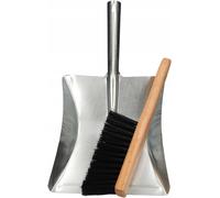 PATB-Balayette avec Pelle Metal 37 cm - Brosse en Bois 32 cm pour Boulangerie Farine - Ramasse Poussiere avec Fibre Nylon pour Jardin Balayage Extérieur - Balai avec Manche pour Nettoyage
