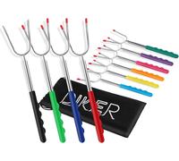 PATB-Brochettes pour Barbecue INOX, Accessoire Barbecue, Pique a Brochette, Pic a Brochette, Ustensile Barbecue, Barbecook Kebab (10, Couleur)
