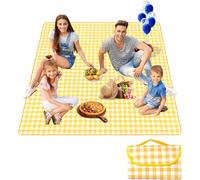 PATB-Couverture Pique Nique,Nappe Pique Nique,Natte de Plage,Imperméable,Tapis Pique Nique Pliable avec Poignée,pour Jardin,Nappe, BBQ,Randonnée,Voyage Couverture de Rouge Tapis de Plage (Jaune, XL)