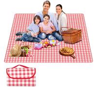 PATB-Couverture Pique Nique,Nappe Pique Nique,Natte de Plage,Imperméable,Tapis Pique Nique Pliable avec Poignée,pour Jardin,Nappe, BBQ,Randonnée,Voyage Couverture de Rouge Tapis de Plage (Rouge, XL)