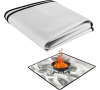 PATB-Flintronic Tapis De Foyer, Tapis Ignifuge Réutilisable, Tapis De Barbecue RéSistant au Feu,Tapis de Braise Pliable pour BBQ et Braséros Extérieurs, Terrasse, Sol, Pelouse, Camping, 100 x 100 cm