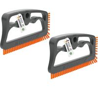 Patb-Fuginator® Lot De 2 Brosses À Joints En Gris/Orange - Brosse De Nettoyage Pour Le Nettoyage Des Joints Dans La Salle De Bain, Les Toilettes, La Cuisine, Etc. - Nettoyage Des Carreaux Muraux Et D