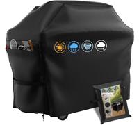 PATB-Housse Barbecue Gaz, Bache Barbecue Exterieur Rectangulaire 145 x 61 x 117 CM,Housse Plancha 210D Etanche,Anti-UV Imperméable pour Weber, Holland, Jennair Campingaz etc
