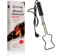 PATB-Kitosun Allume électrique pour Charbon et Briquettes - Allumage Simple et Rapide des Barbecue Briquettes - Pas d'étincelles ni de Flammes - Éléments de Bobine en Acier Inoxydable 304 (600 W)