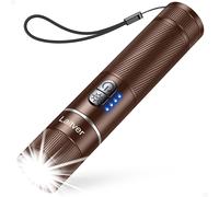 Patb-Lampe Torche Led/Torche Uv 2 En 1, Lampe De Poche Rechargeable Ultra Puissante Avec 395nm Ultraviolette Noire-6 Modes, Zoomable, Étanche, Longue Durée Pour Éclairage,Marron