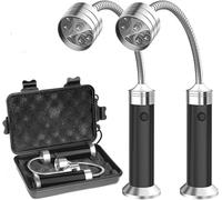 PATB-Lot de 2 Lampe pour Barbecue Lumières LED de Gril BBQ,Lampe Barbecue avec Base magnétique,360 Degrés Flexible Réglable pour Barbecue,Camping,Fête,Extérieur