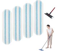 PATB-Lot de 4 serpillères de rechange en microfibre pour balai H2Pro - Compatible avec Vileda H2Pro et O-Cedar, en microfibre lavable et réutilisable - Convient pour différents matériaux de sol