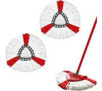 Patb-Lot De Têtes De Balai Rotatives En Microfibre Pour Vileda Turbo - Serpillère De Remplacement - Franges Recharge - Pour Tous Les Sols - Lavable En Machine - Utilisation Humide Et Sèche (2 Pièces)