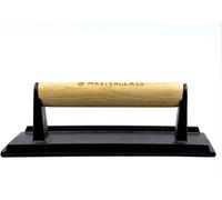 PATB-MasterClass Presse à grillades en fonte, poids à steak robuste avec poignée en bois, presse à burger, accessoire pour poêle à grillades et barbecue, 21cm