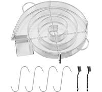 PATB-Petit Générateur de Fumée Froide 20,5x19,2x5cm, Serpentin Fumoir à Froid en Acier Inoxydable avec 4 Crochets et 2 Brosses, Fumoir Viande et Poisson, pour Barbecues, Fumeurs, Grils