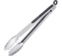 PATB-Pince à Grillade + Pince à Service, avec Manches en Acier inoxydable et Poignées caoutchoutées, Longueur : 35 cm, Acier inoxydable/plastique, Classic Spezial Maxi, Argenté/Noir, 16252270