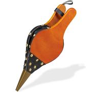 PATB-relaxdays Soufflet cheminée, Barbecue, Allume feu Rustique, Clous décoratifs dorés, Longueur de 39 cm, Marron/Noir
