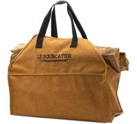 PATB-Sac de transport bois de chauffage, robuste et résistant pour bûches - 60x46x26cm de 50L. Panier multi usage extra large, accessoire pour poêle, cheminée insert ou brasero barbecue (Camel)