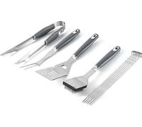 PATB-Set d'Accessoires Barbecue 10 Pièces Inoxydable - Premium Ustensiles de Cuisson Extérieur avec Pince, Spatule, Fourchette & Brosse Nettoyage - Complet pour Jardin, Camping, Balcon, BBQ et Extéri