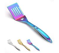PATB-Spatule BBQ, Chromage coloré en titane Acier inoxydable Pancake Turner, poignée résistante à la chaleur et sans fondre, idéal pour barbecue en plein air, Teppanyaki, Camping