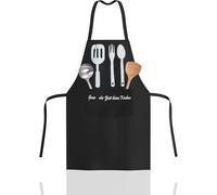 PATB-Tablier de cuisine tablier de cuisine tablier de barbecue tablier de travail tablier en coton uni noir pour hommes, femmes, garçons