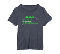 Patch 99 Little Bugs in My Code 99 Little Bugs Take One Down T-Shirt, Femme Grandes Tailles, Bleu Chiné, 4X