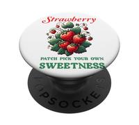 Patch à la fraise Pick Your Own Sweetness PopSockets PopGrip Adhésif