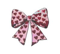 Patch à paillettes en forme d'arc rouge vif avec fer sur les vêtements de bricolage