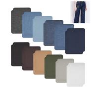 Patch à Repasser, 24 Pcs Carré Patch Thermocollant Tissu, 12 Couleur Patches à Repasser, Patchs Tissu Thermocollant Jean, Pour Vêtements, Veste Trous de Réparation