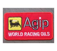 Patch Agip Rouge World Racing Oils Écusson Thermocollant
